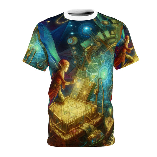 ٹی شرٹ | آل اوور پرنٹ | یونیسیکس ٹی | روحانی مجسم | فیری پزل باکس