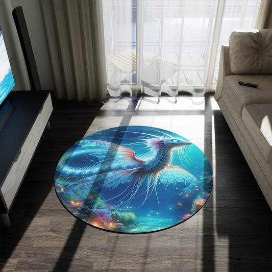 Tapis | Rond | Mythologie Aquatique | Dragon Marin