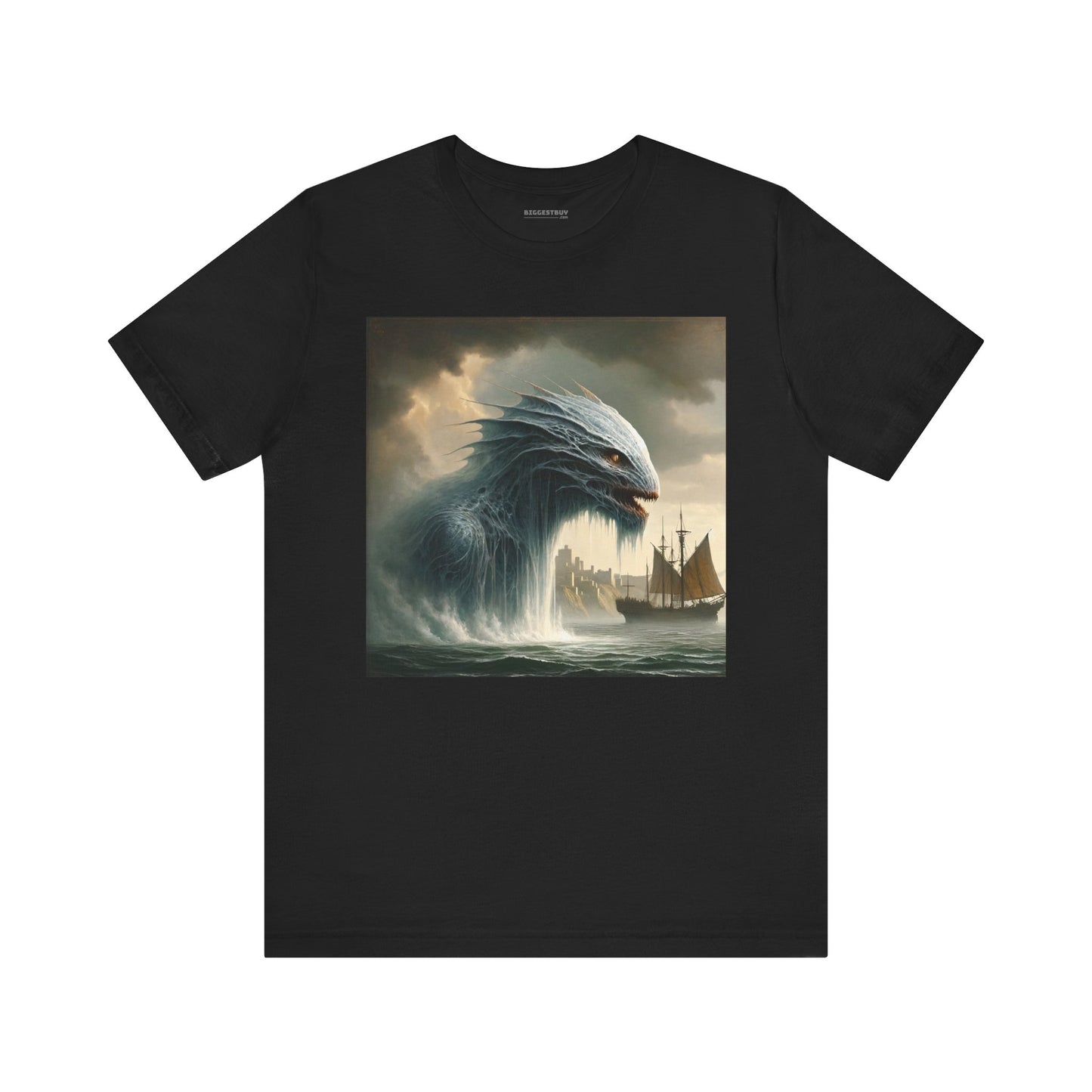 T-shirt | Unisex | Maglietta in jersey | Manica corta | Mitologia Nordica | Jörmungandr | Serpente Marino