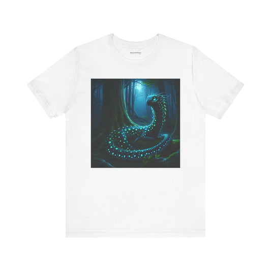 T-skjorte | Unisex | Jersey-T-skjorte | Kort erme | Skogdrake | Mystisk dragemagi | Vokter