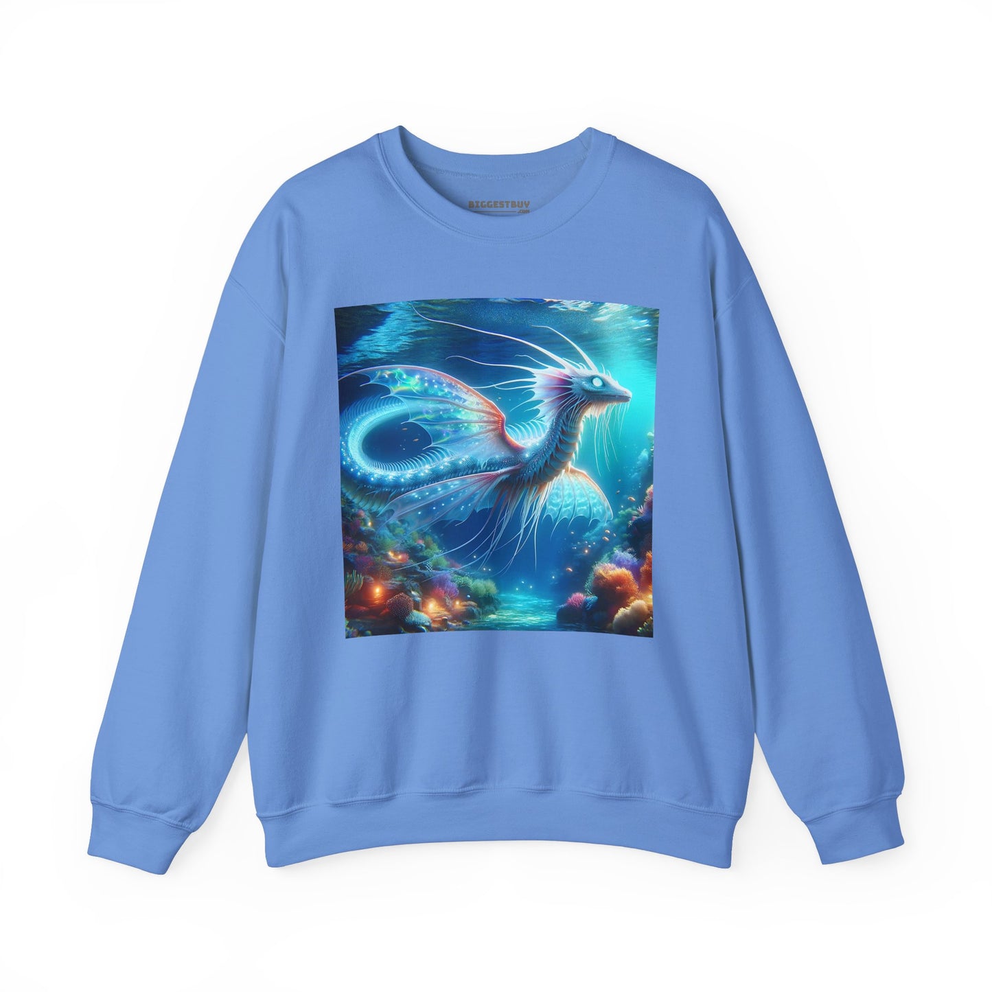 Bluza dresowa | Unisex | Okrągły dekolt | Gruba mieszanka | Mitologia morska | Ryujin | Smok wodny
