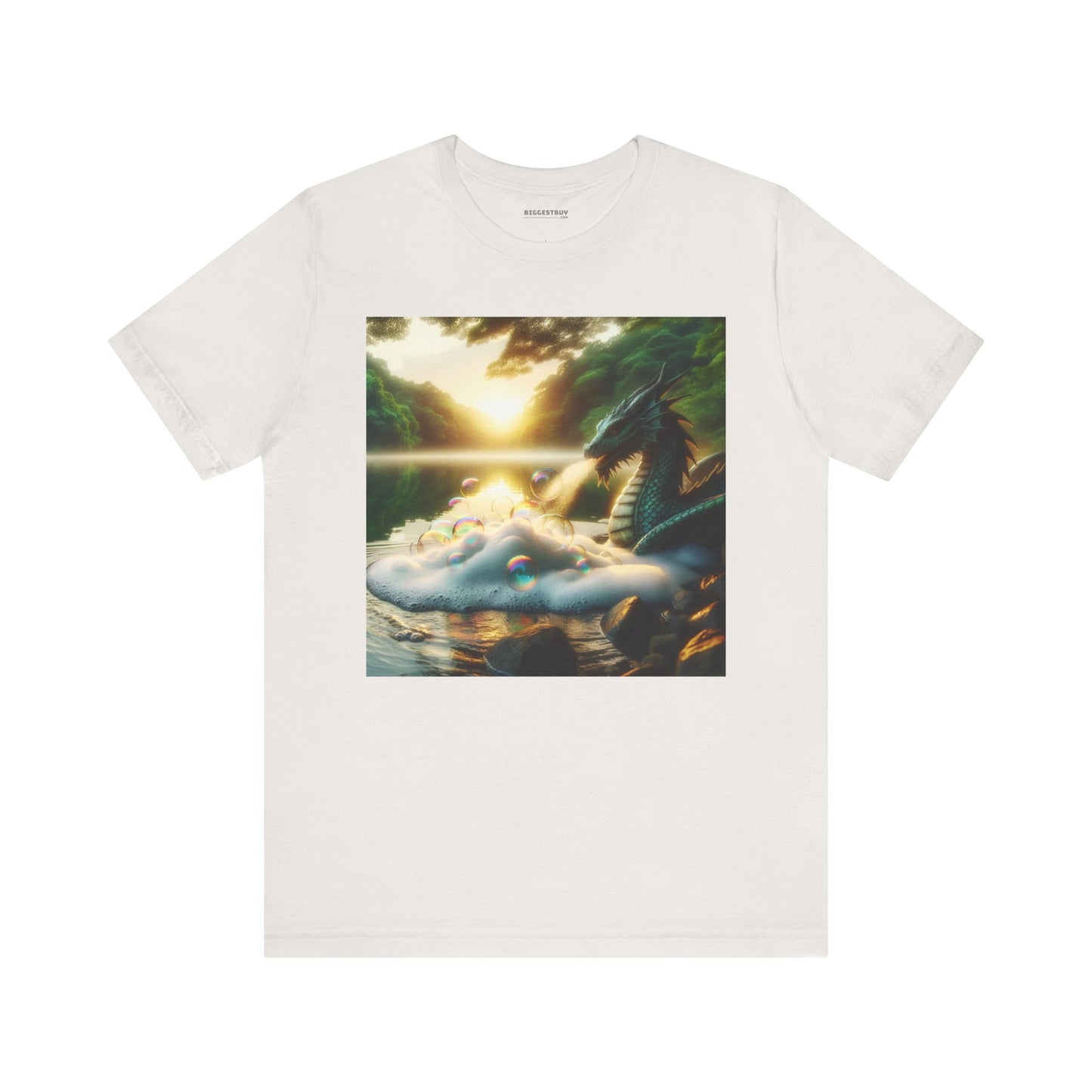 เสื้อยืด | ยูนิเซ็กส์ | เสื้อยืดเจอร์ซีย์ | แขนสั้น | แฟนตาซีมังกร | มังกรริมทะเลสาบ