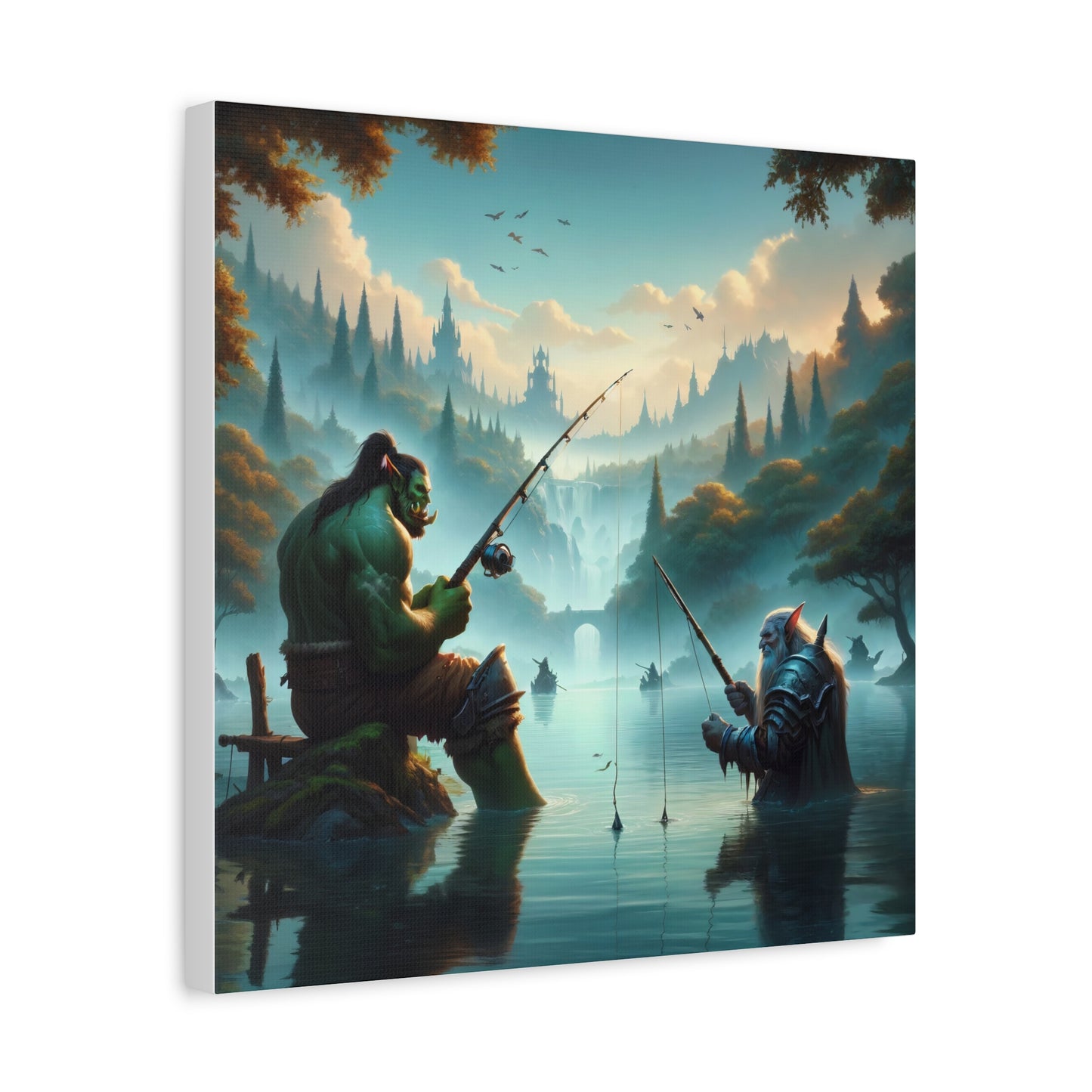 Płótno | Matowy | Fantasy międzyrasowe | Orc i krasnolud