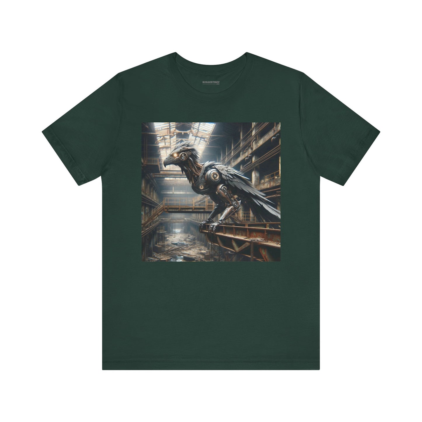 T-shirt | Unisex | Maglietta in jersey | Manica corta | Steampunk Post-Apocalittico | Corvo Meccanico