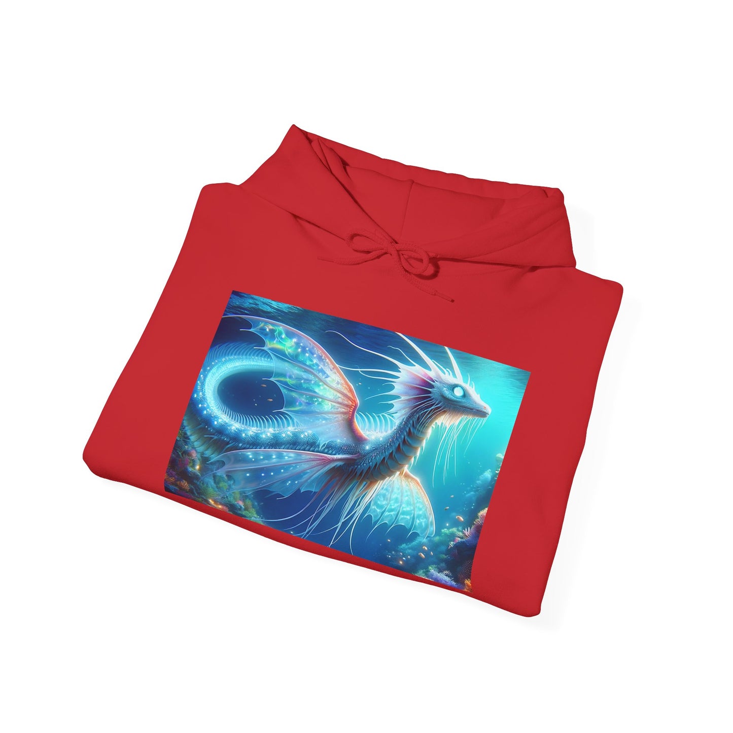 Bluza z kapturem | Unisex | Bluza dresowa z kapturem | Gruba mieszanka | Mitologia morska | Ryujin | Smok wodny