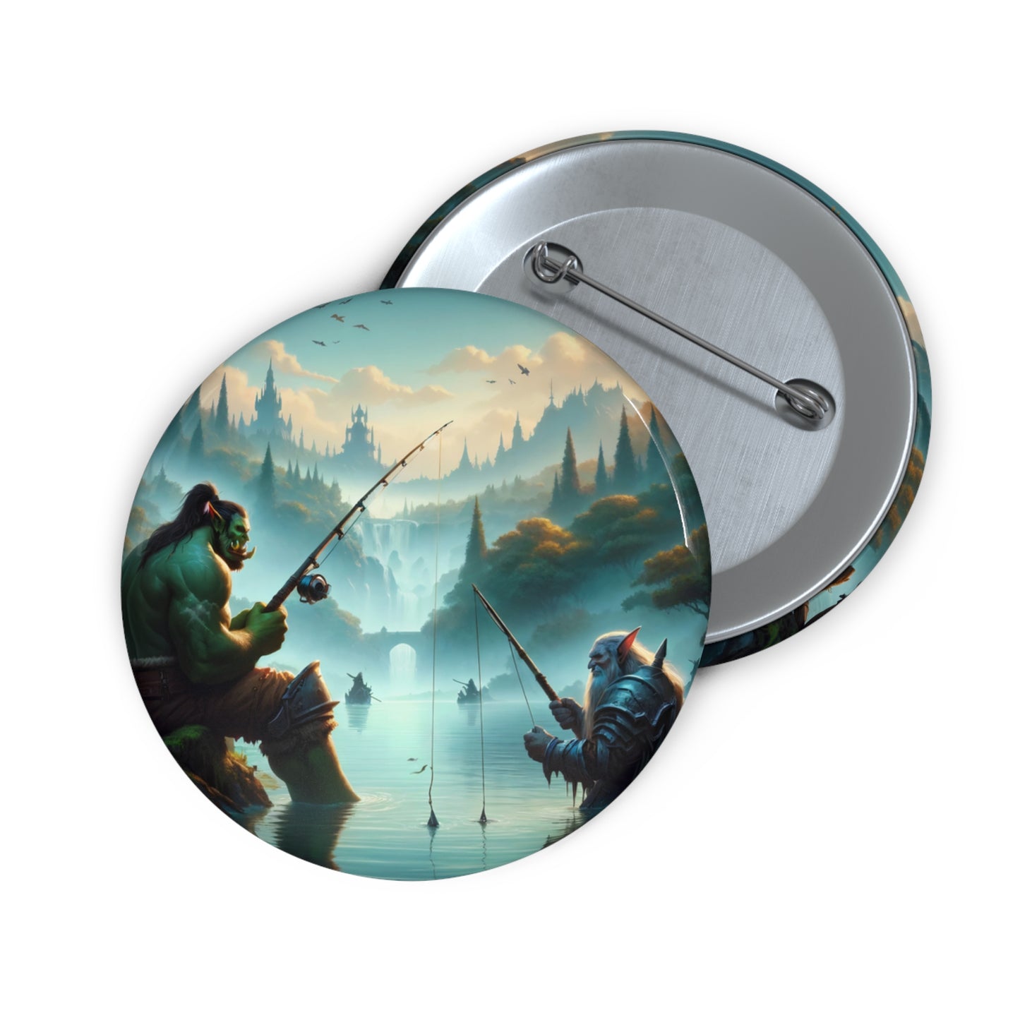 Spilla | Spilla da balia | Con spilla sul retro | Fantasy Interrazziale | Amicizia Orc-Nano