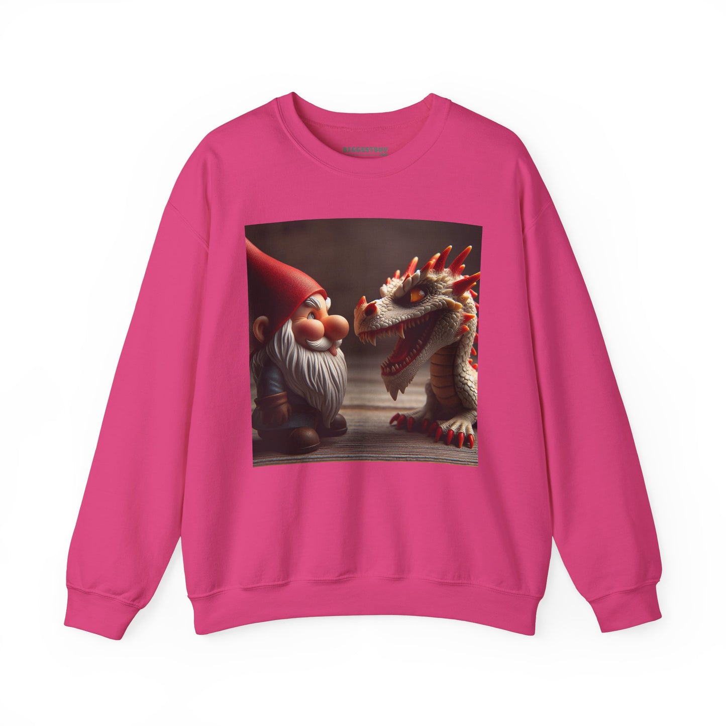 Bluza dresowa | Unisex | Okrągły dekolt | Gruba mieszanka | Fantasy folklorystyczne | Gnom i Smok
