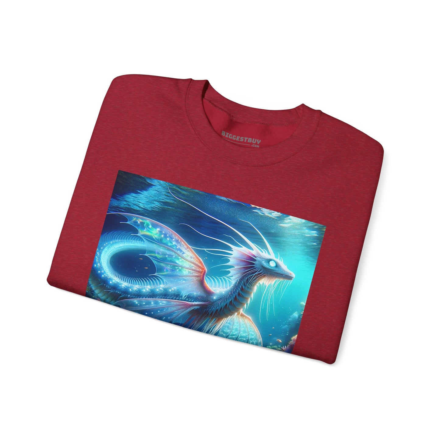 Bluza dresowa | Unisex | Okrągły dekolt | Gruba mieszanka | Mitologia morska | Ryujin | Smok wodny
