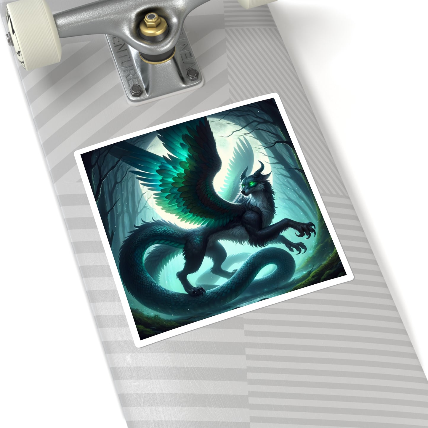 سٹیکر | مربع | اساطیری فینٹسی | ڈریگن | ریشمی پر