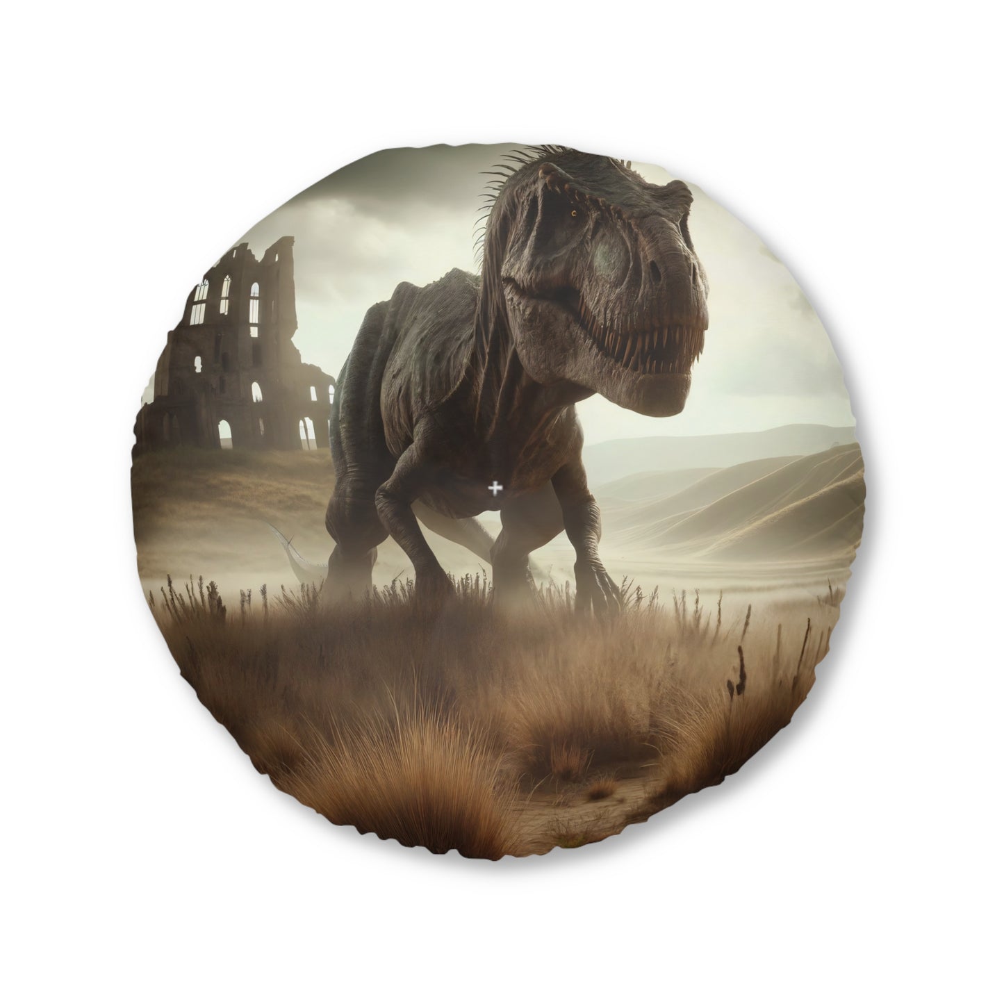 Cuscino | Cuscino da pavimento | Trapuntato | Rotondo | Paleofinzione | Dinosauri Preistorici | T-Rex