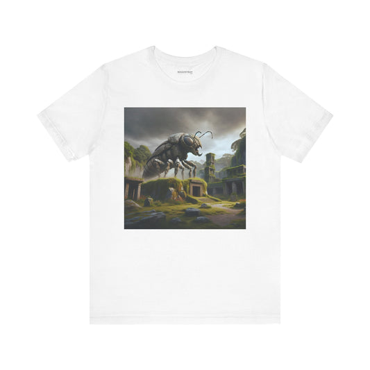 Футболка | Унисекс | Трикотажная футболка | Короткий рукав | Биопанк | Жук-колосс | Зеленый