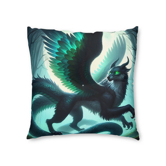 تکیہ | فرش کا تکیہ | ٹفٹڈ | مربع | اساطیری فینٹسی | ڈریگن | ریشمی پر