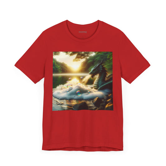 T-skjorte | Unisex | Jersey-T-skjorte | Kort erme | Dragemagi | Fantasilandskap | Innsjø