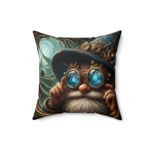 Yastık | Polyester | Kare | Steampunk Fantezi | Cüce Büyücü | Portre