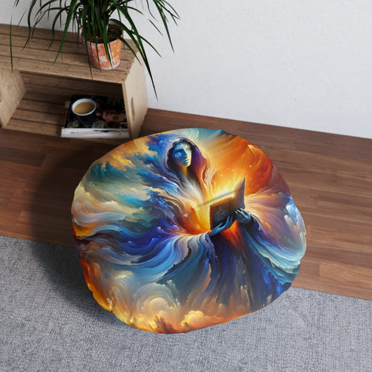 Pillow | Floor Pillow | Tufted | Round | Cosmic Fantasy | Arcane Magic | Spellcaster