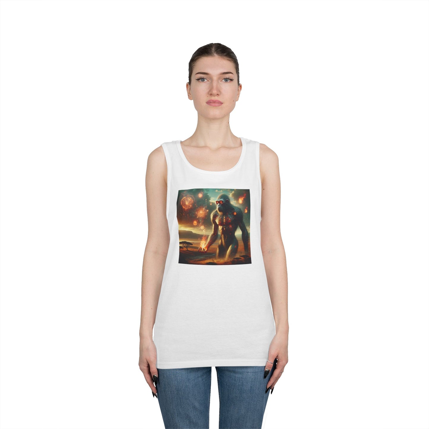 Tank Top | Unisex | Katun Tebal | Mitos Titan Api | Dewa Primordial