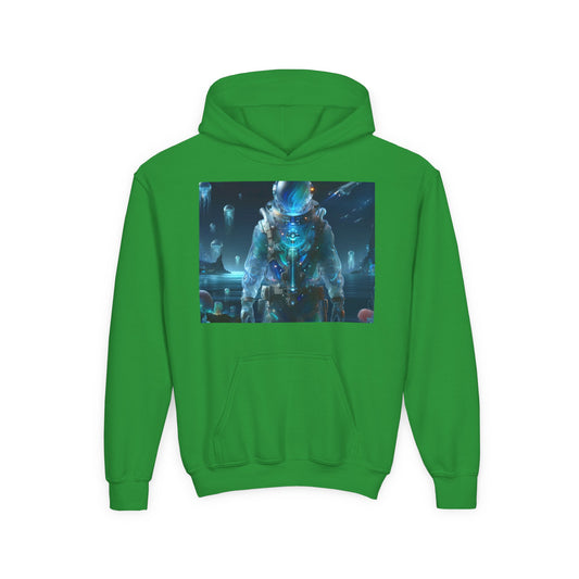 Sweatshirt | Jugend | Kapuzenpullover | Schwere Mischung | Weltraum-Biolumineszenz | Astronaut