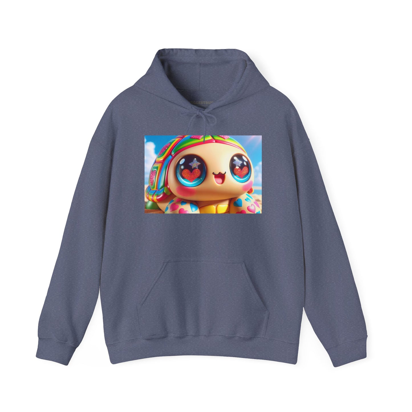 パーカー | ユニセックス | フード付きスウェットシャツ | ヘビーブレンド | カワイイファンタジー | 虹色カメのおもちゃ