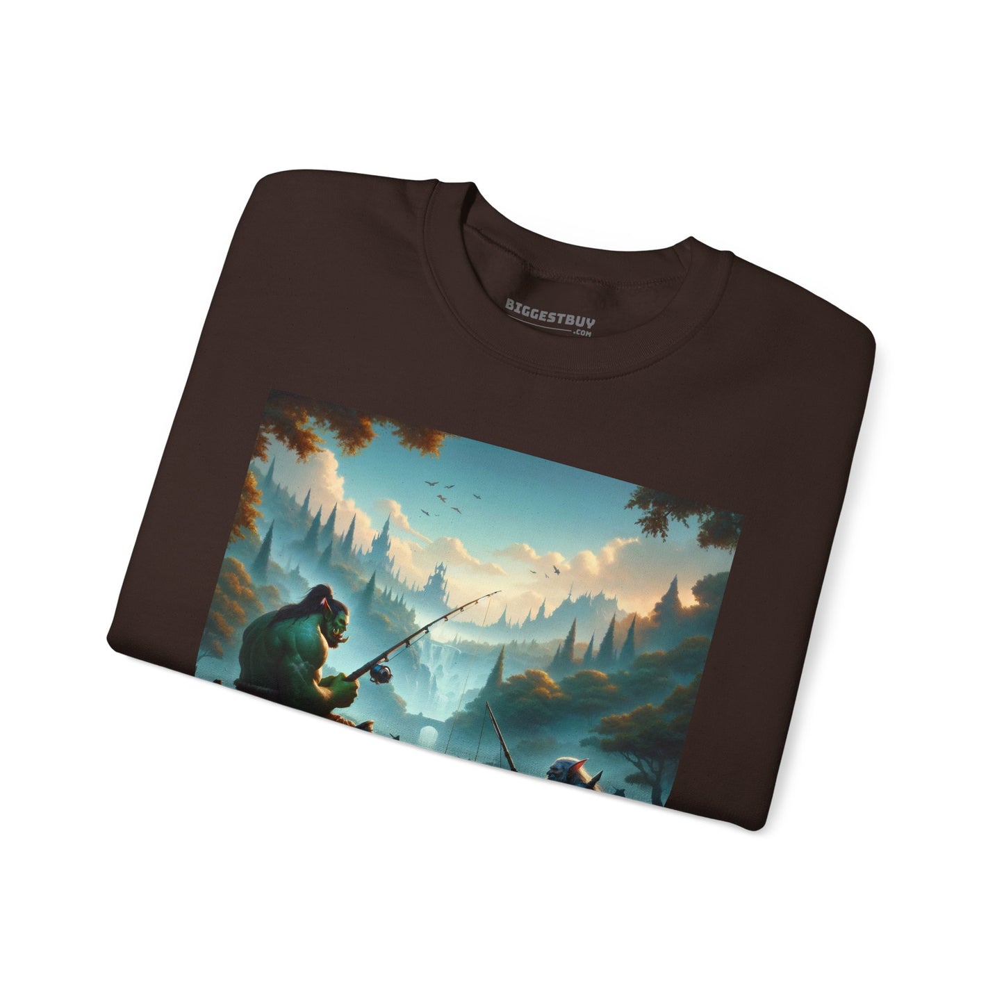 Bluza dresowa | Unisex | Okrągły dekolt | Gruba mieszanka | Fantasy międzyrasowe | Orc i krasnolud