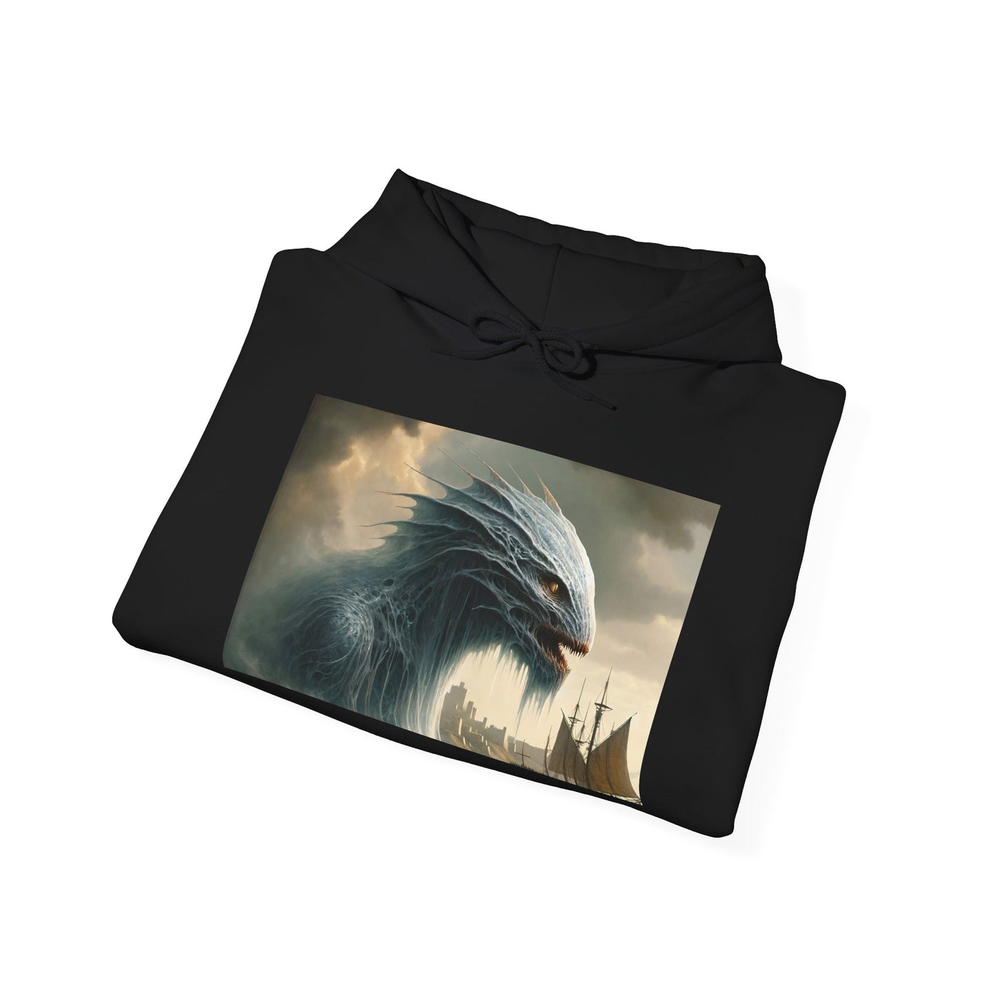 Felpa con cappuccio | Unisex | Felpa con cappuccio | Misto pesante | Mitologia Nordica | Jörmungandr | Serpente Marino