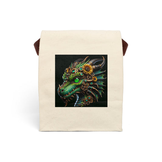 Matboks | Lerret | Med stropp | Steampunk Fantasy | Mekanisk Drage