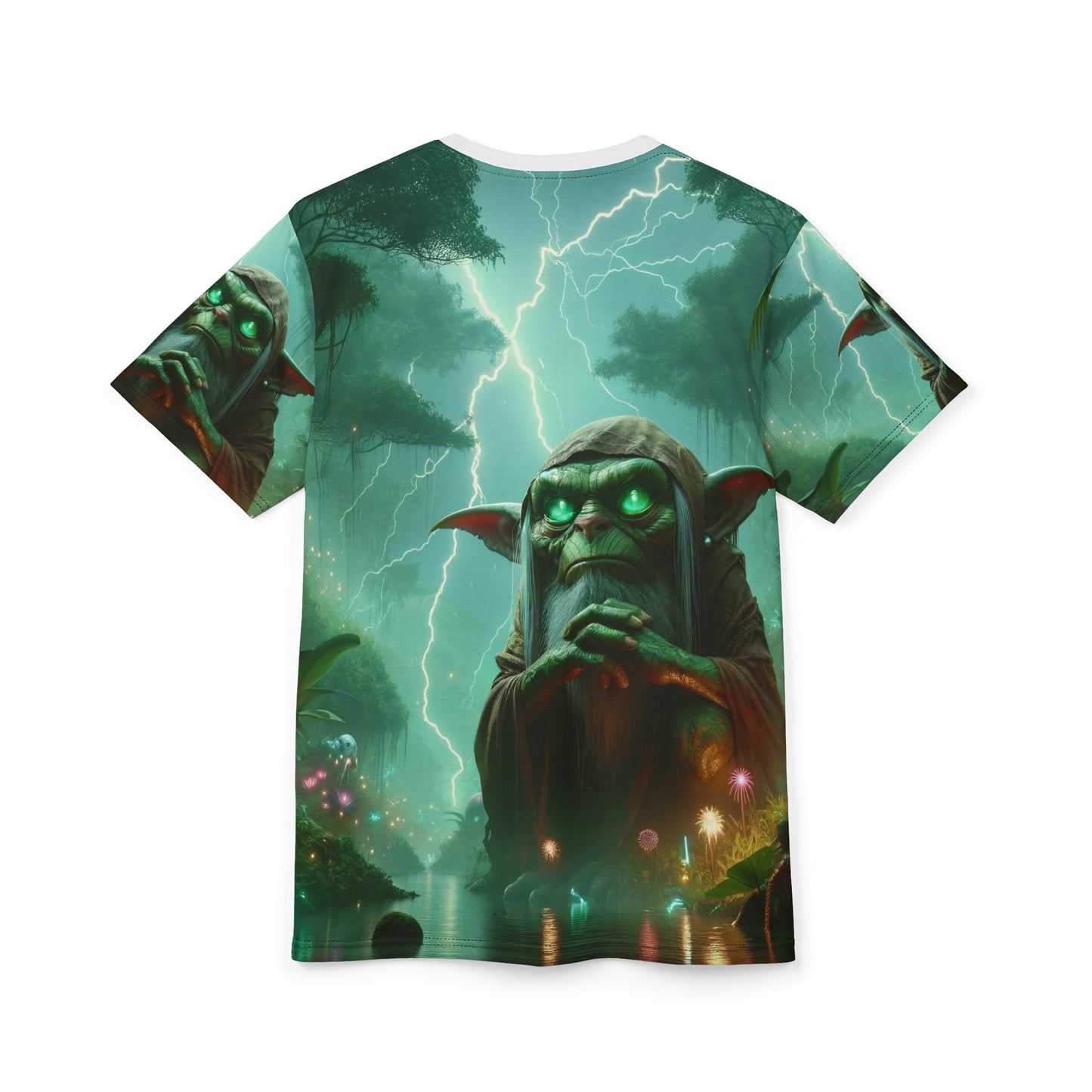 T-Shirt | Allover-Druck | Unisex-T-Shirt | Waldmystik | Goblin-Schamane | Sturm