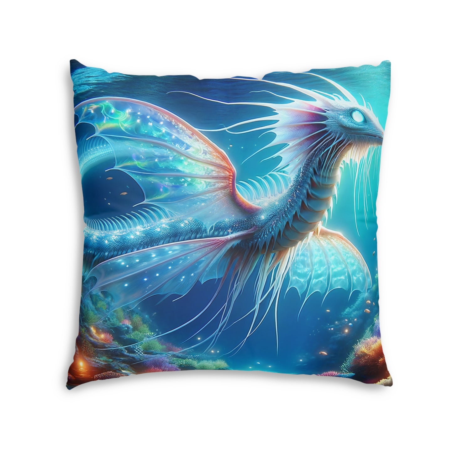 Cuscino | Cuscino da pavimento | Trapuntato | Quadrato | Mitologia Acquatica | Drago Marino