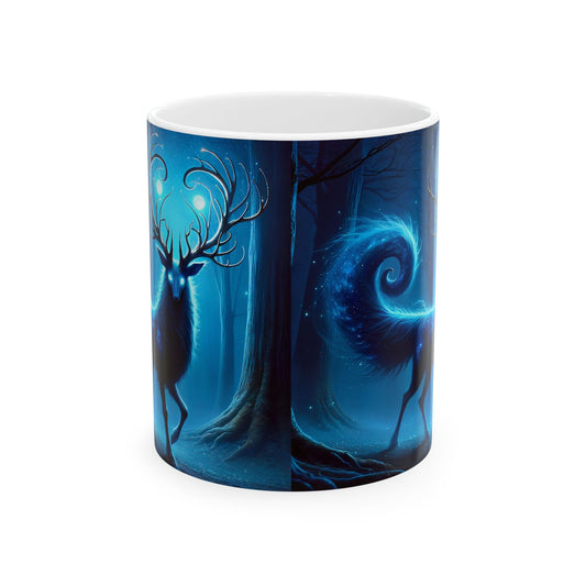 مگ | سیرامک | سفید | جادوئی روح ہرن | نیلا وحشی