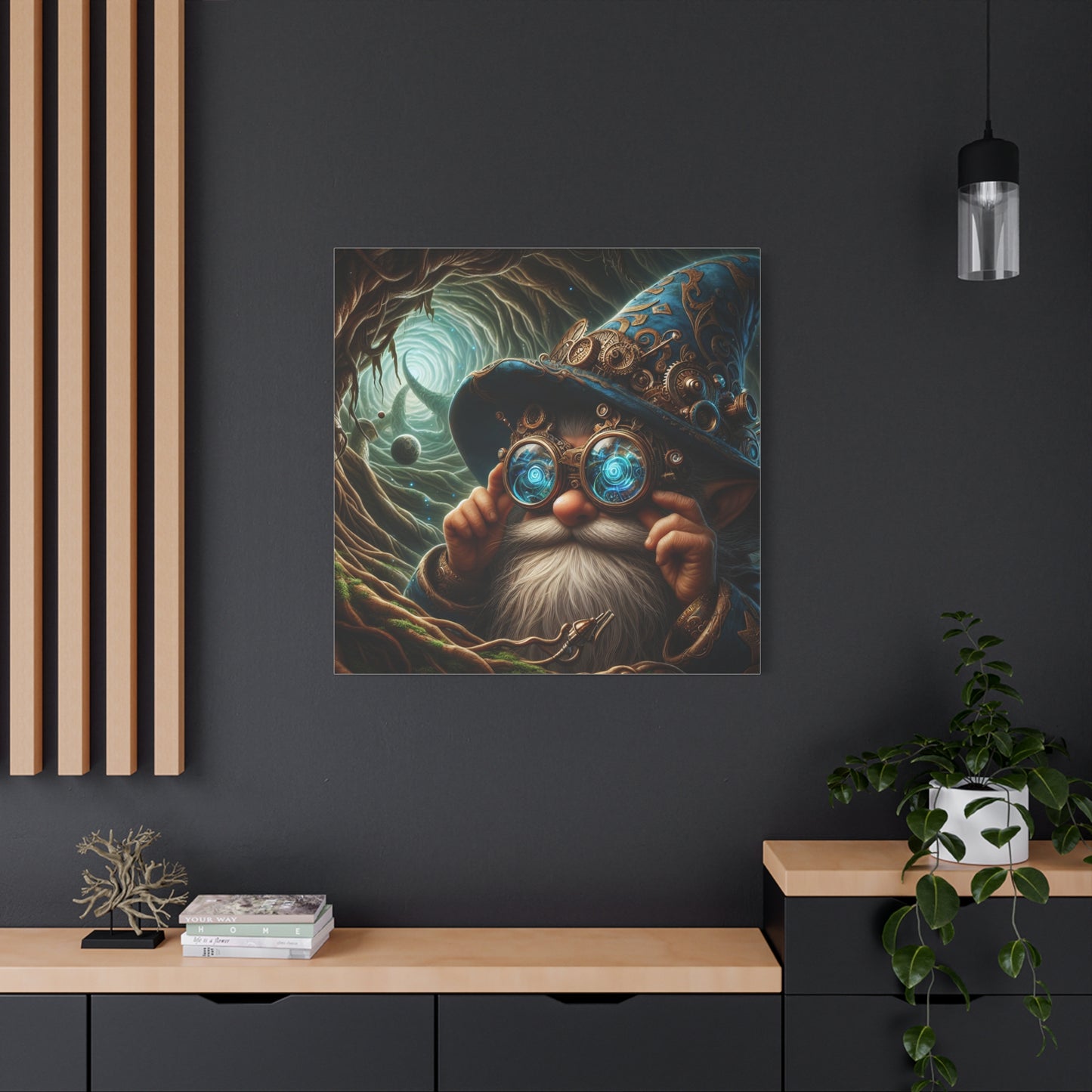 Kanvas | Mat | Steampunk Fantezi | Cüce Büyücü | Portre