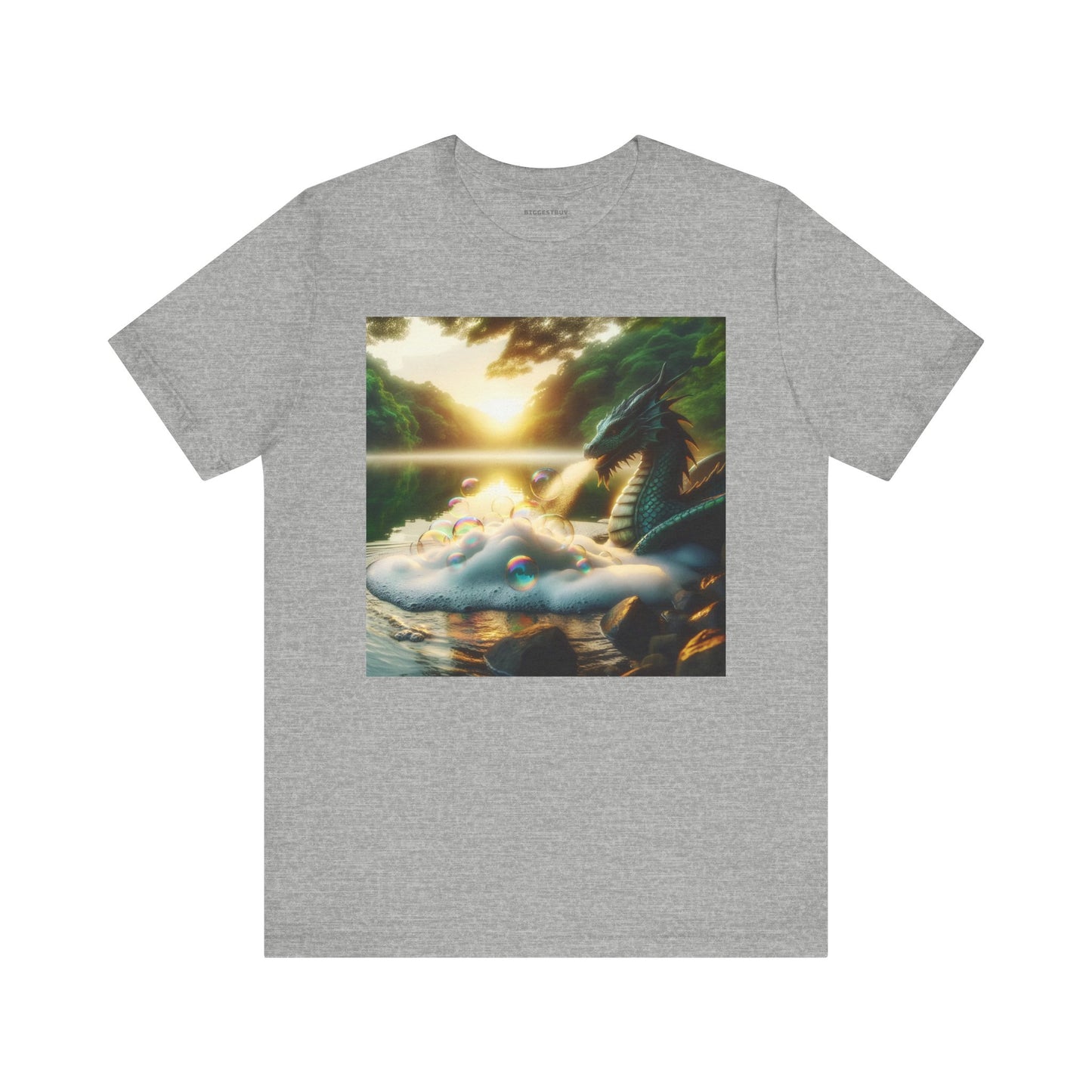 เสื้อยืด | ยูนิเซ็กส์ | เสื้อยืดเจอร์ซีย์ | แขนสั้น | แฟนตาซีมังกร | มังกรริมทะเลสาบ