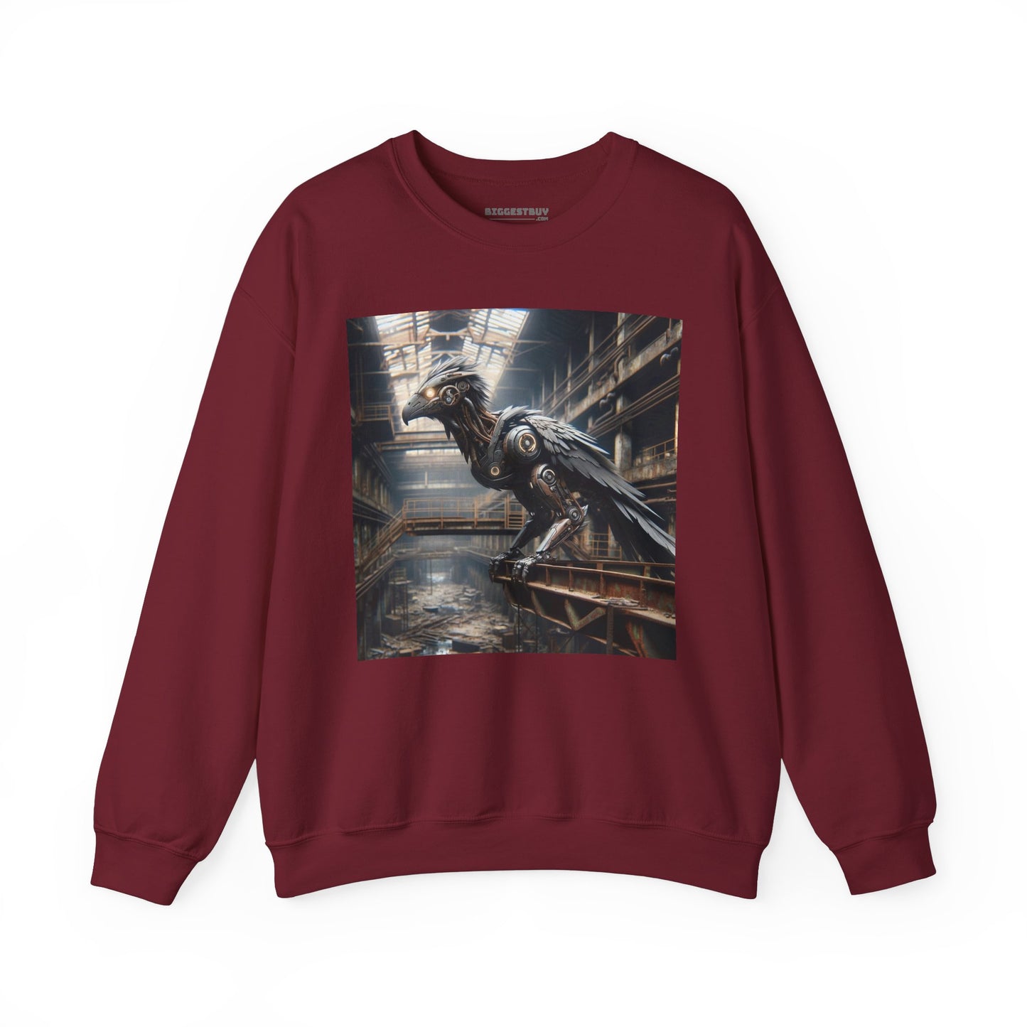 Felpa | Unisex | Girocollo | Misto pesante | Steampunk Post-Apocalittico | Corvo Meccanico