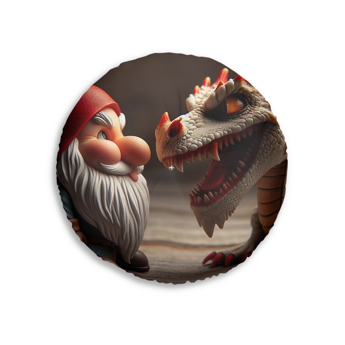 Cuscino | Cuscino da pavimento | Trapuntato | Rotondo | Mitologia Comparata | Gnomo e Drago