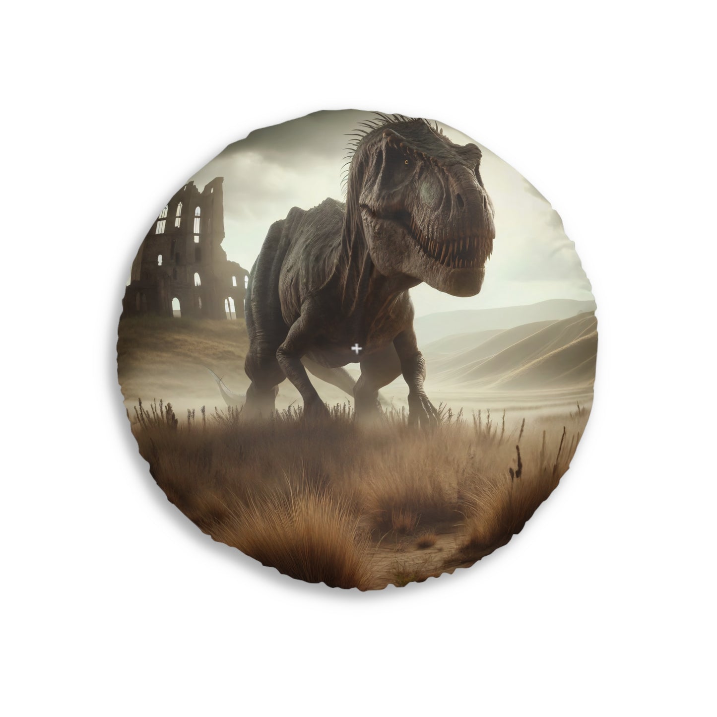 Cuscino | Cuscino da pavimento | Trapuntato | Rotondo | Paleofinzione | Dinosauri Preistorici | T-Rex
