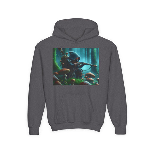 Sweatshirt | Jeugd | Met capuchon | Zware kwaliteit | Myconomantiek | Bosgeest-wachter