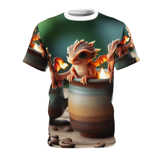 Tシャツ | 全面プリント | ユニセックスTシャツ | 可愛いファンタジーアート | 赤ちゃんドラゴン