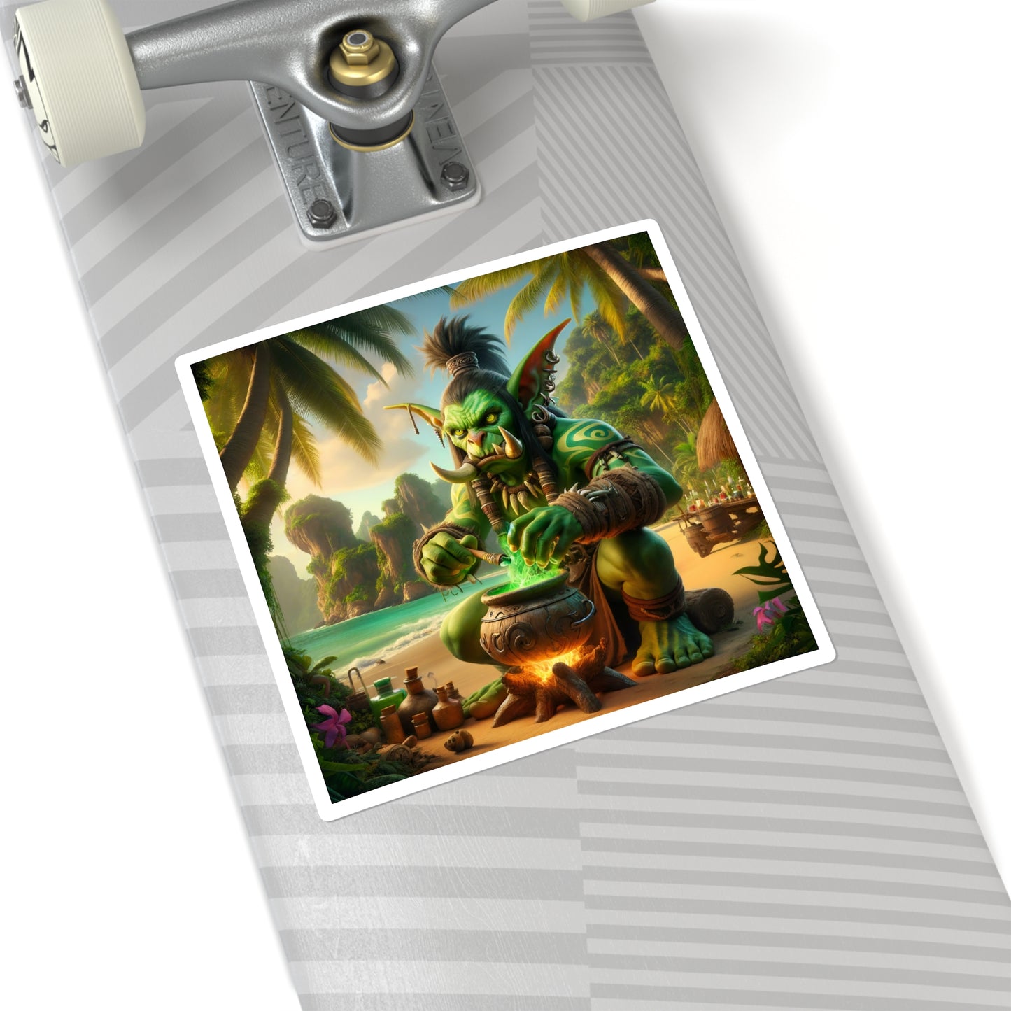 Klistremerke | Firkantet | Sjamansk Fantasy | Trollmann | Brygg