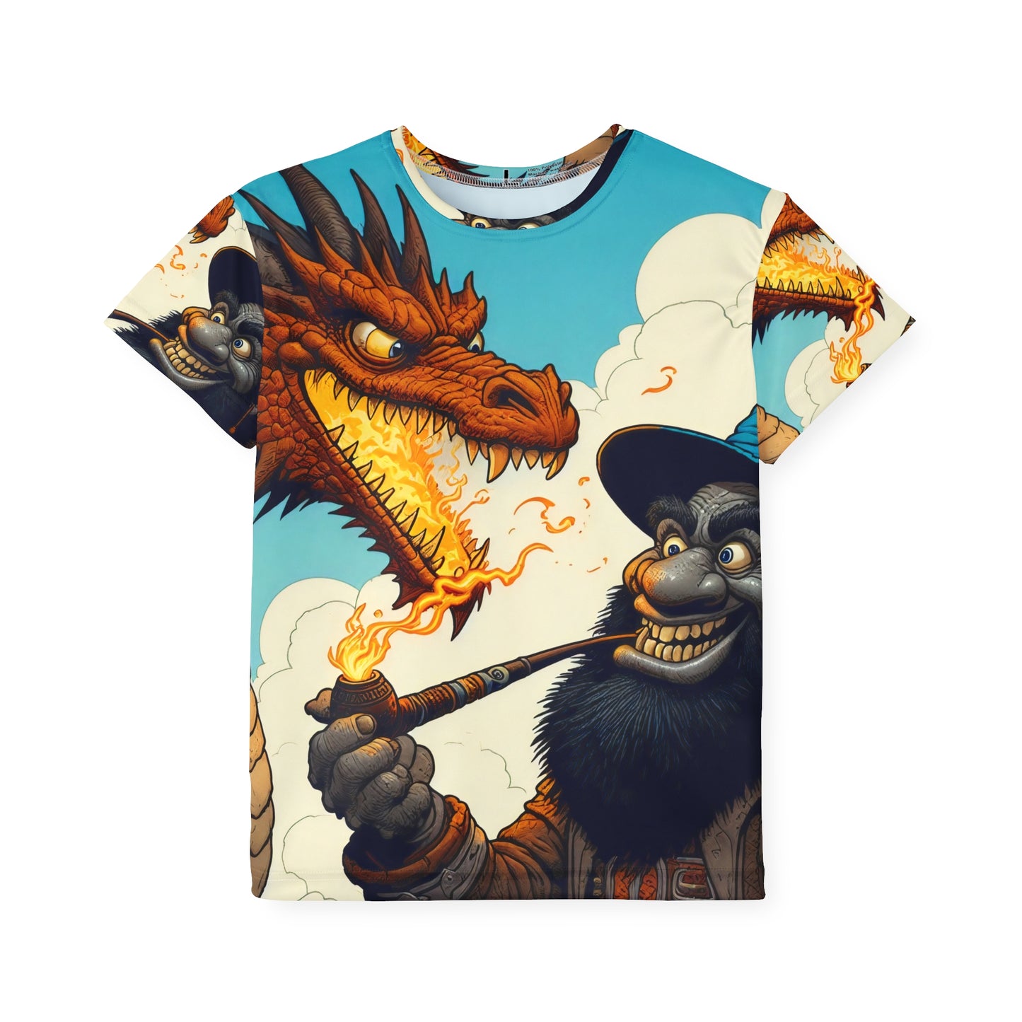 Camisa Esportiva | Crianças | Fantasia Épica | Duelo de Magia | Dragão