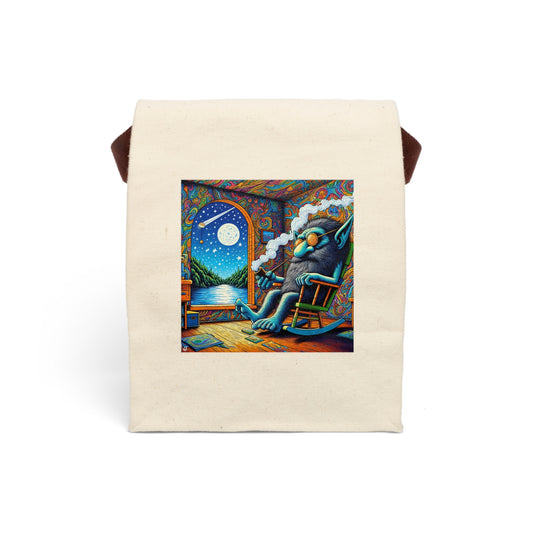 Lunchtasche | Canvas | Mit Gurt | Psychedelische Kunst | Traumreise | Wolf