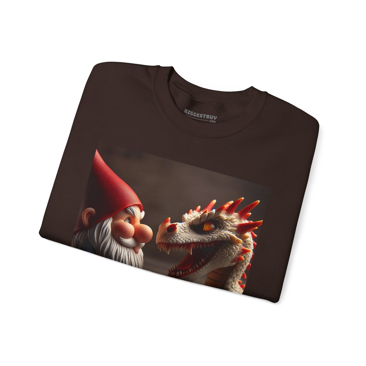 Bluza dresowa | Unisex | Okrągły dekolt | Gruba mieszanka | Fantasy folklorystyczne | Gnom i Smok