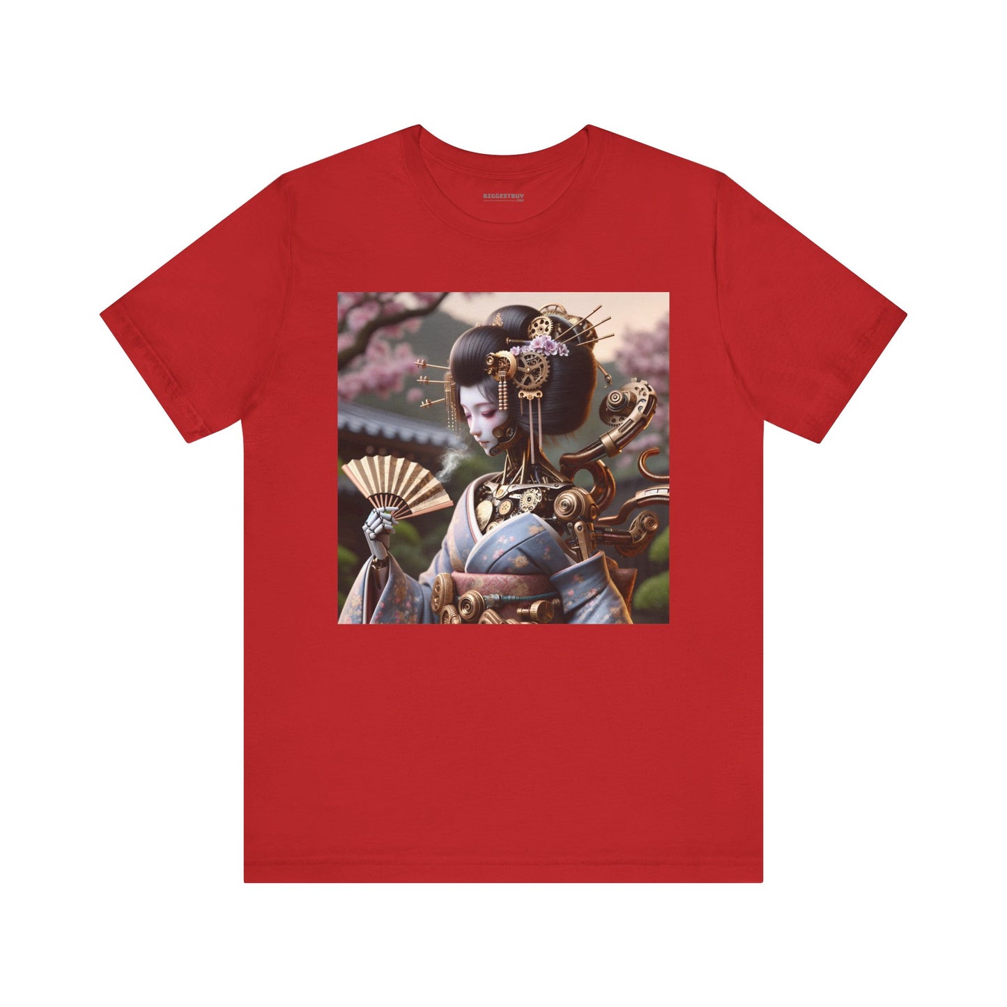 Tシャツ | ユニセックス | ジャージーTシャツ | 半袖 | スチームパンク | サイバーギーシャ | ロボット芸者