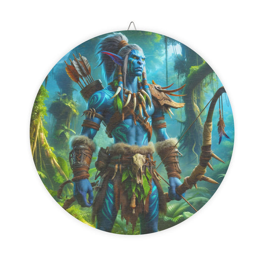 Sign | Wooden | Tribal Fantasy | Wood Elf Warrior