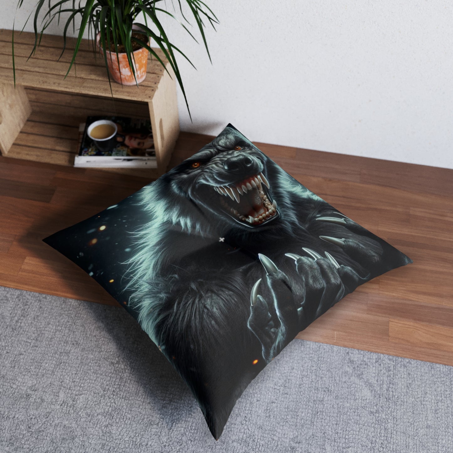 Poduszka | Poduszka podłogowa | Pikowana | Kwadratowy | Mitologia Wilkołacza | Bestia Mroku