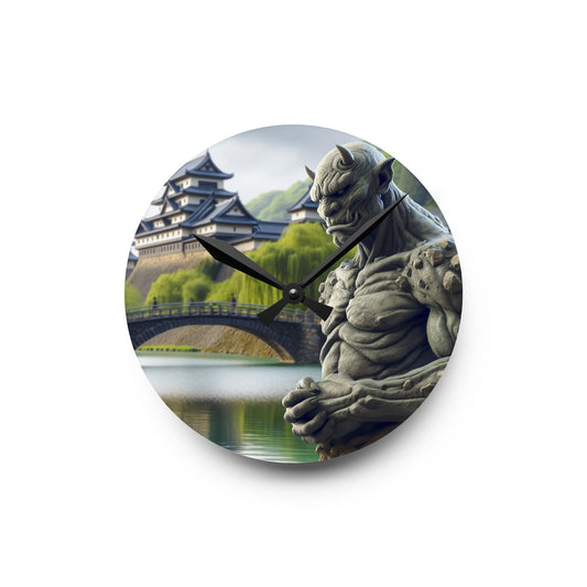 Wall Clock | Acrylic | Round or Square | Dark Fantasy | Yokai Lore | Oni
