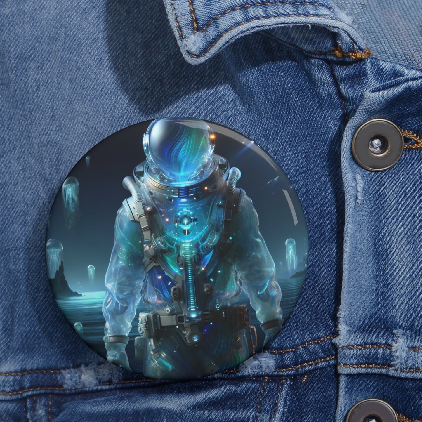 Kancing | Kancing Pin | Peniti | Fiksi Luar Angkasa | Astronot Alien