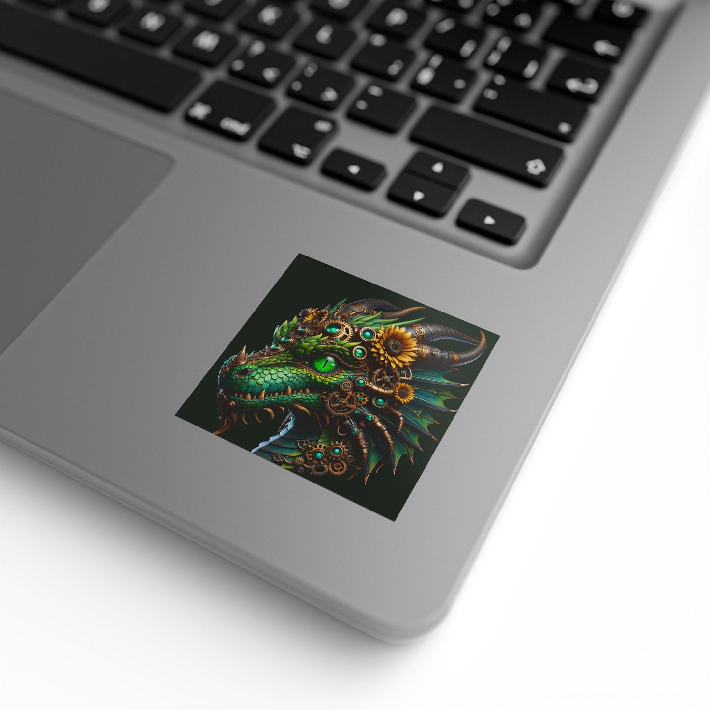 Roll Label Stiker | Kotak | Steampunk Naga | Fantasi Mekanik