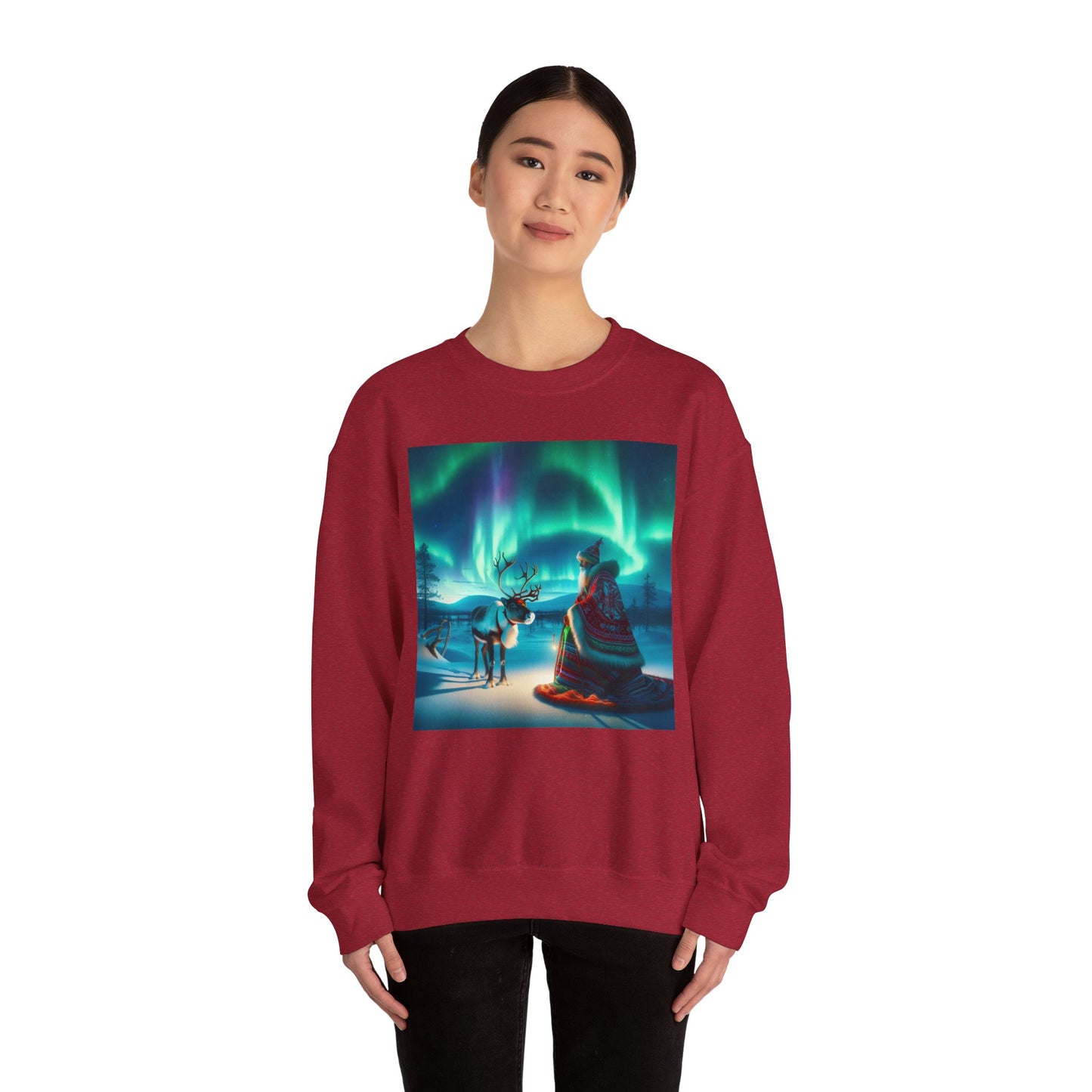 Bluza dresowa | Unisex | Okrągły dekolt | Gruba mieszanka | Szamanizm Polarny | Wizja Saamów
