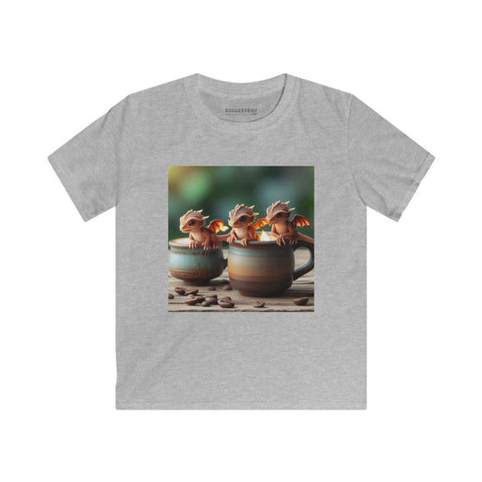 T-skjorte | Barne-T-skjorte | Softstyle | Søt Fantasy Kunst | Baby Drage