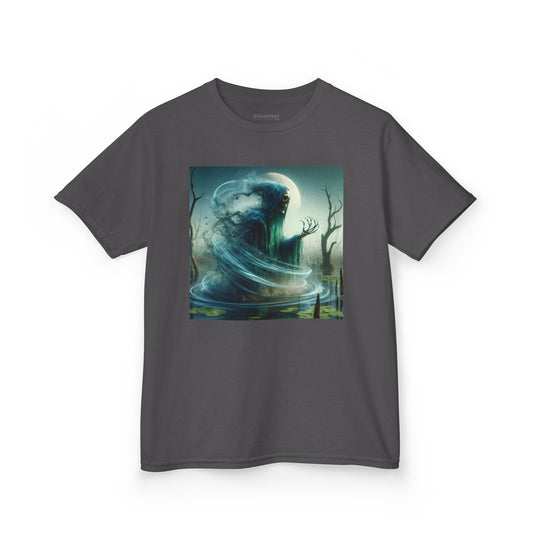 Camiseta | Camiseta Infantil | Algodão Pesado | Fantasia Sombria | Espectro | Pântano