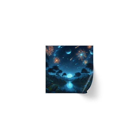 Stickerlabelrol | Vierkant | Kosmische Fantasie | Astralagos