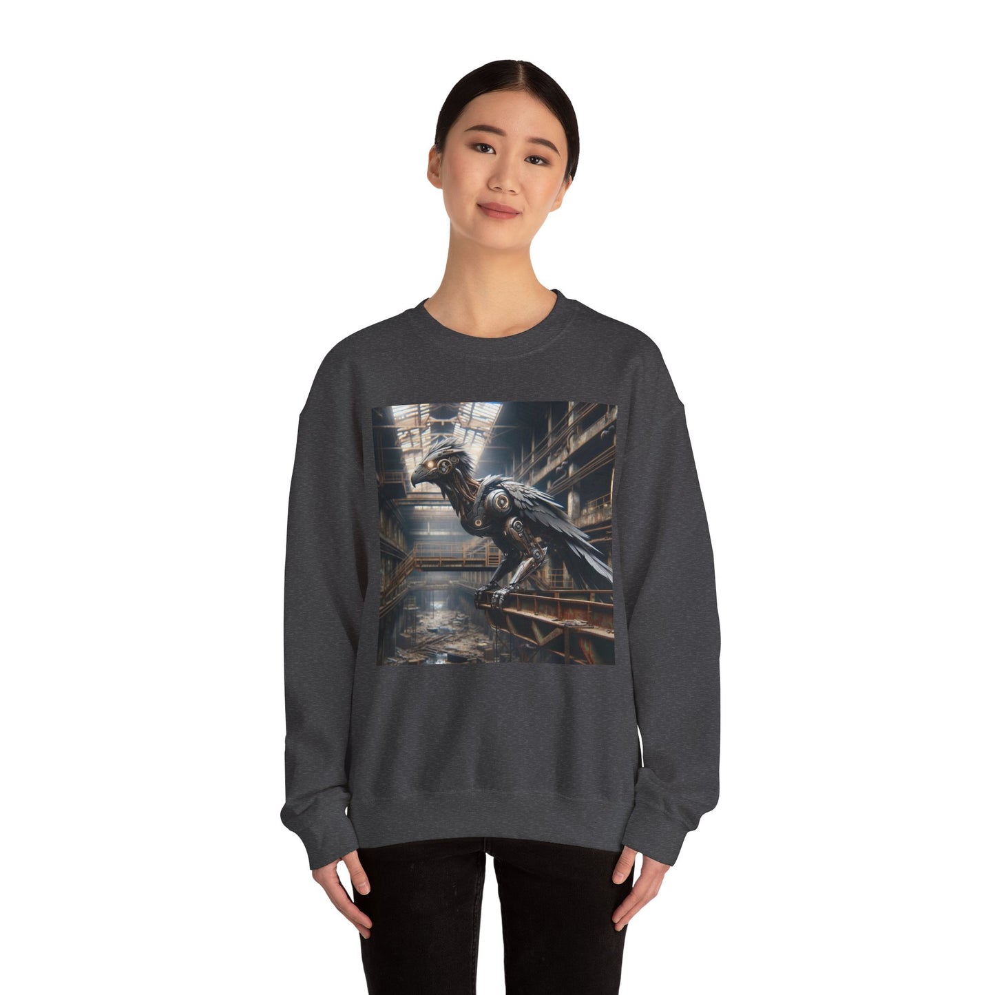 Felpa | Unisex | Girocollo | Misto pesante | Steampunk Post-Apocalittico | Corvo Meccanico